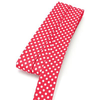 buttinette Biais en coton "pois", rouge/blanc, largeur : 2 cm, longueur : 5 m