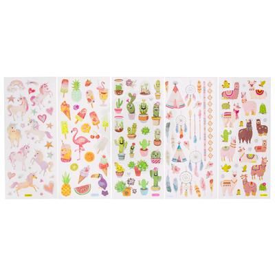 Autocollants scintillants "Exotic", 1–5 cm, 5 feuilles
