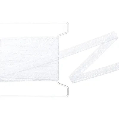 Galon de dentelle aux fuseaux, blanc, largeur : 1,5 cm, longueur : 5 m