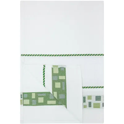 Torchon "mosaïque", vert