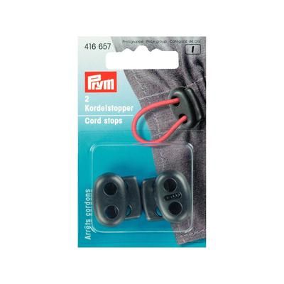 Prym Arrêts-cordons, noir, pour des cordons d'une épaisseur de 5 mm Ø, contenu : 2 pièces