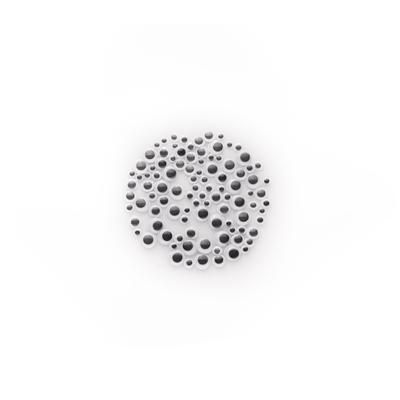 Yeux mobiles, noir/blanc, 4–14 mm Ø, 100 pièces