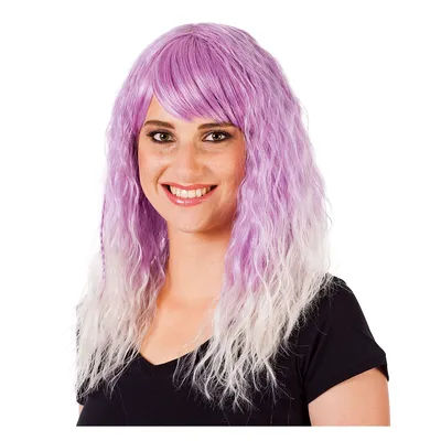 Perruque "Ariane", lilas/blanc