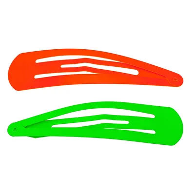 Barrettes XXL, 15 cm, vert/orange, 2 pcs