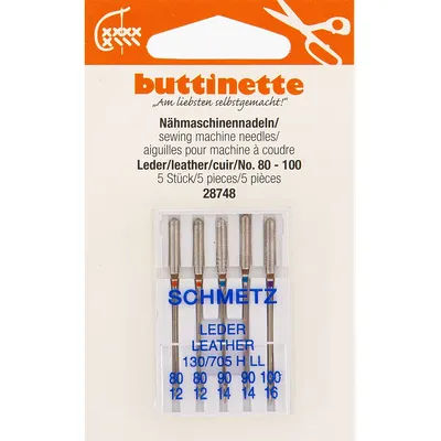 buttinette Aiguilles pour machine à coudre "cuir"
