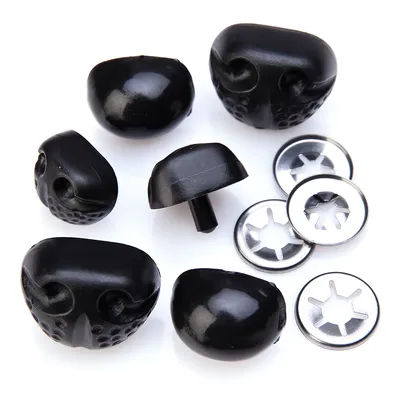 Museaux pour peluches, noir, 18-24 mm, 12 pièces