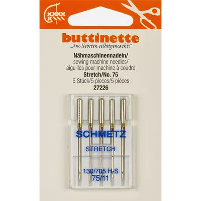 buttinette Aiguilles à coudre "Stretch", épaisseur : 75, contenu : 5 pièces