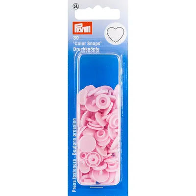 Prym Boutons pression "Color Snaps cœurs", rose, 12,4 mm Ø, 30 pièces