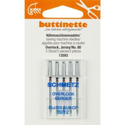 buttinette Aiguilles pour surjeteuse "jersey", épaisseur : 80, contenu : 5 pièces