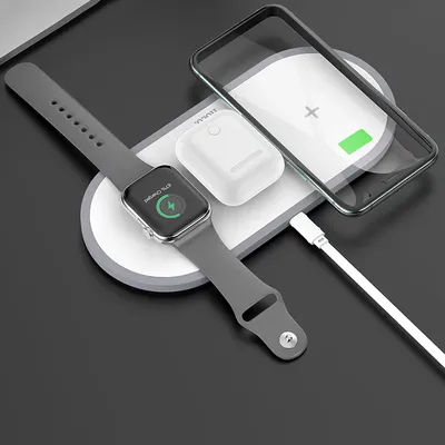 HOCO – chargeur sans fil 3 en 1 pour iphone 11 Pro X XS Max XR pour Apple Watch 5 4 3 Airpods Pro