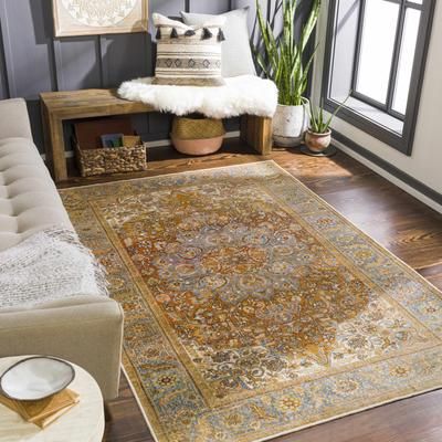 Bonbon 2'6" x 8' Traditional Updated Traditional Farmhouse Dark Brown/Mustard/Olive/Pale Blue/Dusty Coral/Light Beige/Light Blue/Light Olive/Medium Brown/Peach/Medium Brown/Peach/Dusty Coral/Pale Blue/Beige Washable Runner - Boutique Rugs