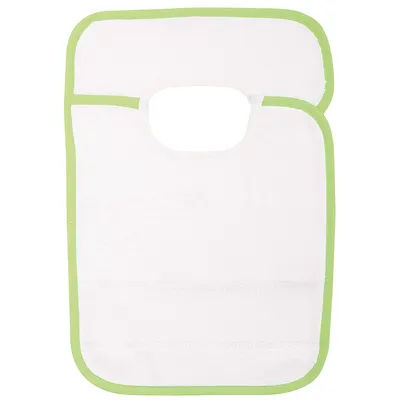 buttinette Bavoir bébé à broder, blanc/vert, avec fermeture scratch