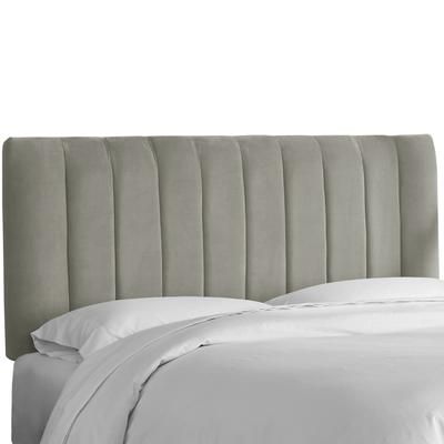 Wesley Channel Seam Headboard by Skyline Furniture in Velvet Light Grey (Size FULL)