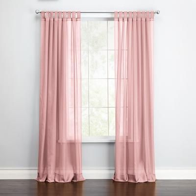 Wide Width BH Studio Sheer Voile Tab-Top Panel by BH Studio in Pale Rose (Size 60" W 84" L) Window Curtain