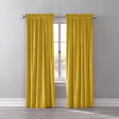 Wide Width BH Studio Velvet Rod-Pocket Panel by BH Studio in Gold (Size 50" W 84" L) Window Curtain