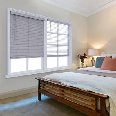 Wide Width Cut-To-Width 2" Distressed FW Blind by Whole Space Industries in Gray (Size 47" W 72" L)