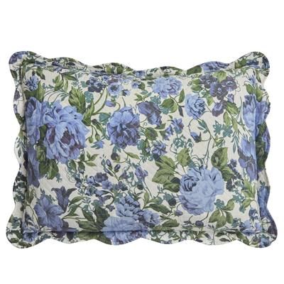 100% Cotton Florence Sham by BrylaneHome in Navy Floral Multi (Size STAND) Pillow