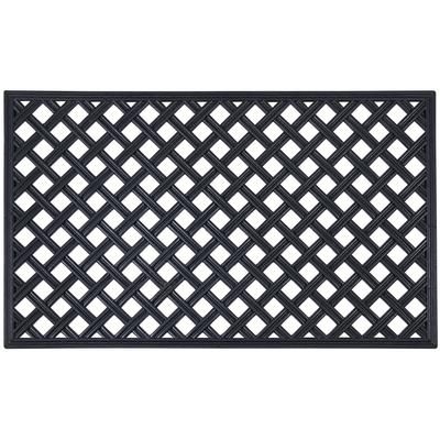 Wrought Iron Rubber Mat 18" x 30" by Achim Home Décor in Black Diamond