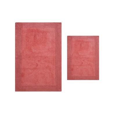 Luxury Hotel Style Bath Rug 2-Pc. Set by Home Weavers Inc in Coral