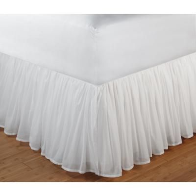 Cotton Voile Bed Skirt 18" by Greenland Home Fashions in White (Size QUEEN)