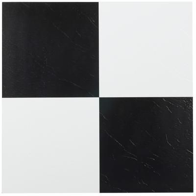 Sterling 12" x 12" Self Adhesive Vinyl Floor Tile by Achim Home Décor in Black White