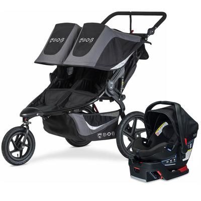 BOB Revolution Flex 3.0 Duallie Double Jogging Stroller + Britax Ultra Gen1 Infant Car Seat Travel S