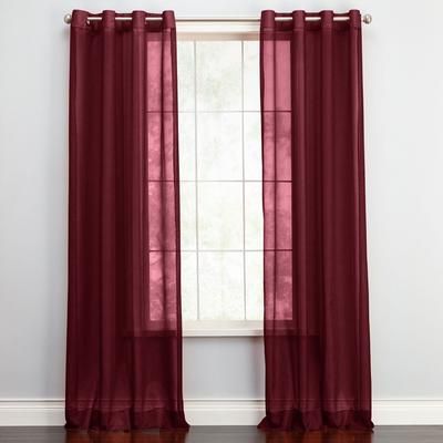 Wide Width BH Studio Sheer Voile Grommet Panel by BH Studio in Burgundy (Size 56" W 63" L) Window Curtain