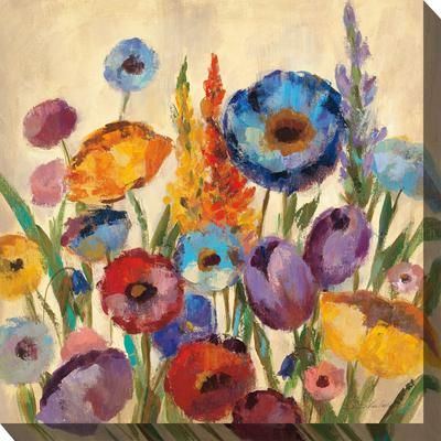 Jovial Blooms Outdoor Wall Art by West Of The Wind in Multi