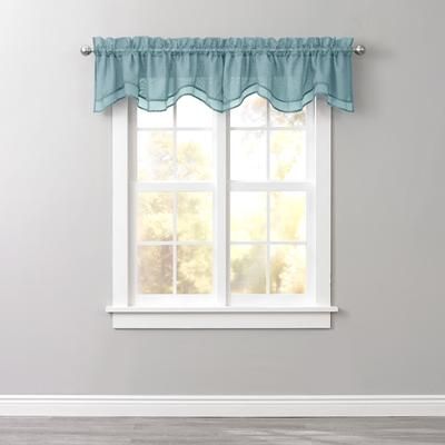 BH Studio Sheer Voile Layered Valance by BH Studio in Seaglass Window Curtain