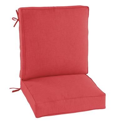 BH Outdoor Performance 2-Section Deep Seating Cushion by BrylaneHome in Geranium Patio Chair Thick Padding