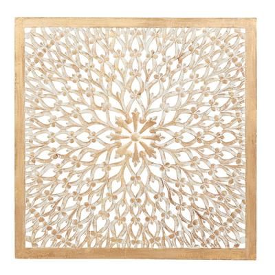 Juniper + Ivory 36 In. x 36 In. Traditional Ornamental Wall Decor Tan Wood - Juniper + Ivory 23774