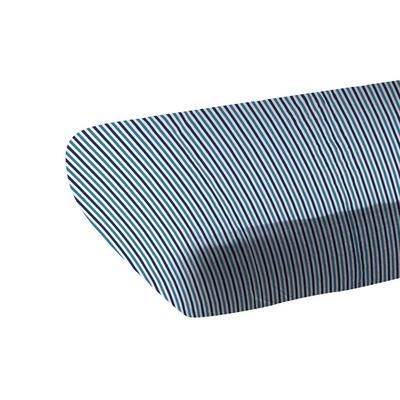 Blue and White Stripe Bamboo Crib Sheet - Newcastle Classics 5022