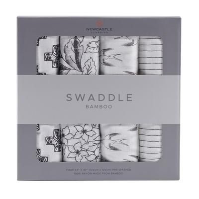 Monochrome Bamboo Muslin Swaddle 4PK - Newcastle Classics 4450