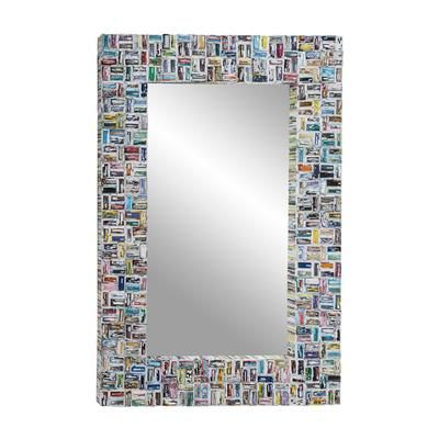 Juniper + Ivory 32 In. x 32 In. Eclectic Abstract Wall Mirror Multi Colored Glass - Juniper + Ivory 38992