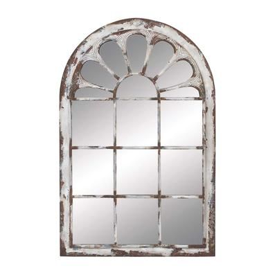 Juniper + Ivory 52 In. x 34 In. Vintage Wall Mirror White Metal - Juniper + Ivory 52781