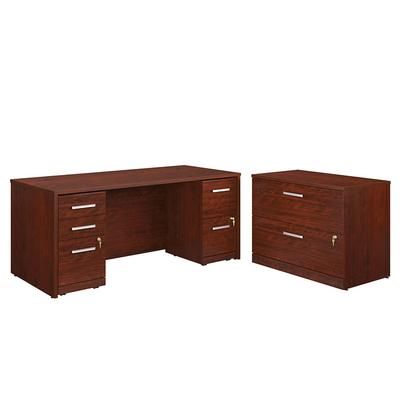 "Affirm 72" x 30" 3-File Double Ped Desk/Lat File - Sauder 430212"