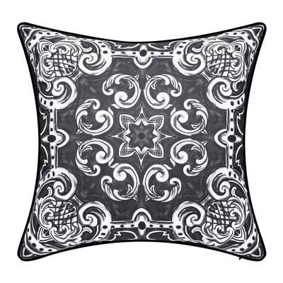 Indoor & Outdoor Alhambra Decorative Pillow by Levinsohn Textiles in Black