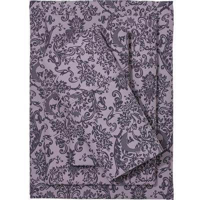 Printed Damask 6-PC. Sheet Set by BrylaneHome in Dusty Lilac Damask (Size FULL)