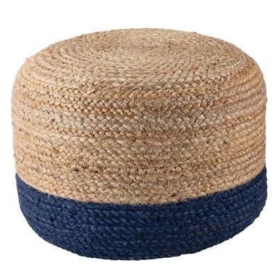 Oliana Ombre Blue/ Beige Cylinder Pouf - Jaipur Living POF100463