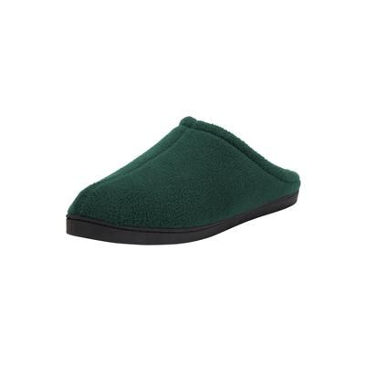 Wide Width Men's Fleece Clog Slippers by KingSize in Hunter (Size 10 W)