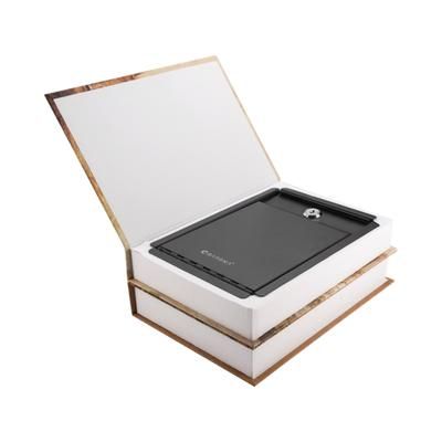 Barska Paris and London Dual book Lock box Safe w/ Key Lock Tan Outer Size 7.5 x 3.5 x 10.5 in CB12470