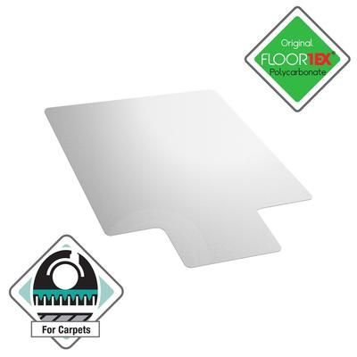 "Ultimat Polycarbonate Lipped Chair Mat for Carpets up to 1/2" - 48 x 53" - Floortex FR1113423LR"