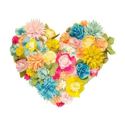 Indoor & Outdoor Floral Heart Shaped Dimensional Decorative Pillow by Levinsohn Textiles in Sky