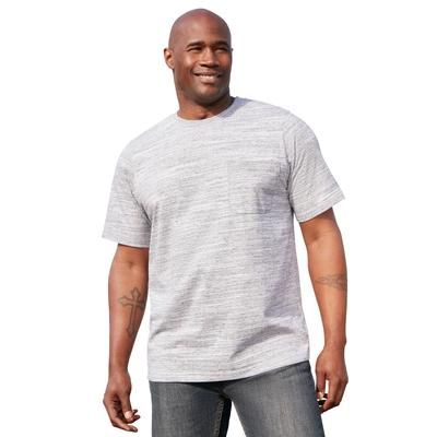 Men’s Big & Tall Heavyweight Pocket Crewneck T-Shirt by Boulder Creek in White Marl (Size 5XL)