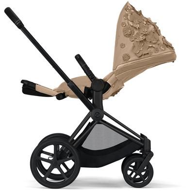 Cybex Priam 3 Complete Stroller with Lux Bassinet Bundle - Simply Flowers - Nude Beige