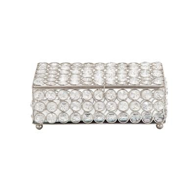 Juniper + Ivory 3 In. x 8 In. Glam Jewelry Box Silver Crystal - Juniper + Ivory 54241