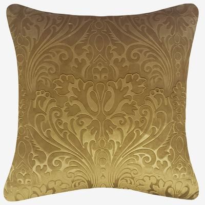 Embossed Panne Velvet Decorative Pillow by Levinsohn Textiles in Gold