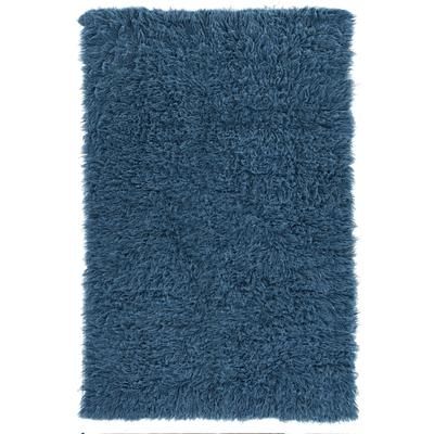 Flokati Denim Blue Rug by Linon Home Décor in Denim (Size 2.4'W 4.3'L)