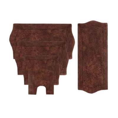 Waterford 5 Piece Set Bath Rug Collection by Home Weavers Inc in Chocolate