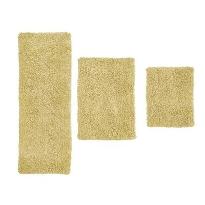 Fantasia 3 Piece Set Bath Rug Collection by Home Weavers Inc in Yellow